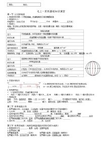 （填空）一页精华版七上地理知识点填空