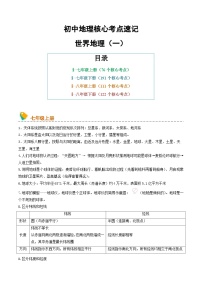 初中地理核心考点速记（世界地理一）2025年中考地理一轮复习知识清单