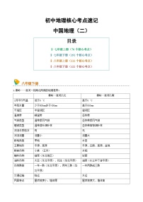 初中地理核心考点速记（中国地理二）2025年中考地理一轮复习知识清单