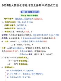 2024版人教版七年级上册地理期末高频常考核心必背知识点汇总