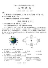 2025年山东省青岛市中考地理真题试卷（含答案）