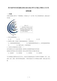 四川省泸州市龙马潭区多校2025~2026学年七年级上册12月月考地理试卷（含答案）
