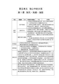 美术七年级下册第五单元 我心中的大海9 海风·海潮·渔歌教案设计