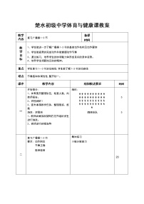 初中体育人教版八年级全一册第一章 体育与健康理论知识教案设计