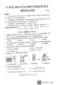 四川省眉山市仁寿县2024年九年级中考适应性考试+理科综合试卷