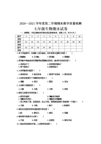 河北省邯郸市临漳县2020-2021学年七年级下学期期末考试生物试题（word版 含答案）