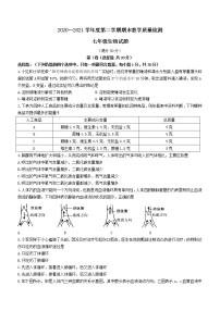 山东省济宁市鱼台县2020-2021学年七年级下学期期末生物试题（word版，含答案）