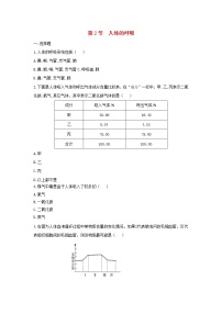 初中生物苏科版七年级上册第3单元 生物从环境中获取的物质和能量第7章 能量的释放与呼吸第2节 	人体的呼吸课后复习题