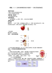 初中生物苏科版七年级上册第4节 	人体对食物的消化吸收导学案