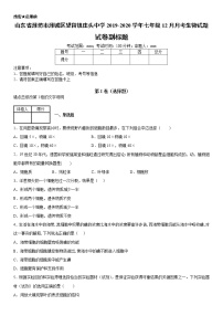 2019--2020年七年级上学期山东省潍坊市潍城区望留镇庄头中学12月月考生物试题（原卷+解析卷）