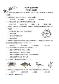 江苏省盐城市射阳县2021-2022学年八年级上学期期中考试生物试卷（word版 含答案）