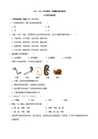 吉林省磐石市2021-2022 学年八年级上学期期中教学检测生物试题（word版 含答案）