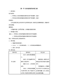 苏教版七年级上册第3单元 生物圈中的绿色植物第7章 绿色植物在生物圈中的作用第一节 绿色植物是食物之源教案及反思