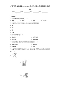 广西百色市德保县2021-2022学年八年级上学期期中生物试题（word版 含答案）