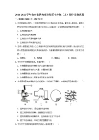 山东省济南市济阳区2021-2022学年上学期七年级期中生物试卷（word版 含答案）