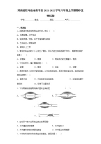 河南省驻马店市西平县2021-2022学年八年级上学期期中生物试题（word版 含答案）