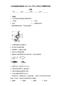 江苏省盐城市建湖县2020-2021学年七年级上学期期末生物试题（word版 含答案）