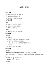 初中苏教版第四节 植物的呼吸作用教学设计