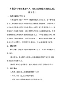 2020-2021学年第二节 人和动物细胞的结构和功能教案