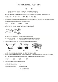 2021北京延庆区八年级（上）期末生物试题（原卷版）