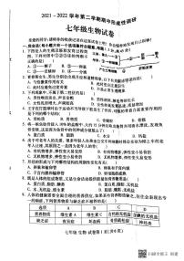 2021-2022学年河南省洛阳市洛龙区七年级下学期期中生物测试卷（无答案）