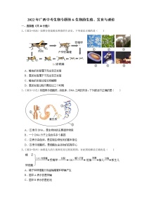 2022年广西中考生物二轮专题练6-生物的生殖、发育与遗传（有答案）