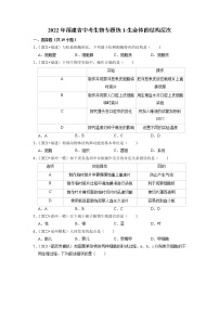 2022年福建省中考生物二轮专题练1-生命体的结构层次