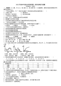 2022年湖南省娄底市双峰县丰茂学校初中毕业会考科目第一次作业检测生物试题（有答案）