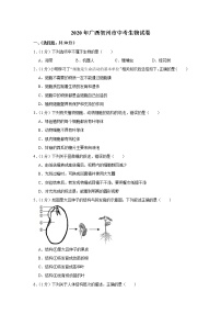 2020年广西贺州市中考生物试卷（word版，含解析）