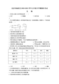 北京市海淀区2020-2021学年七年级下学期期末生物试题（试卷+解析）