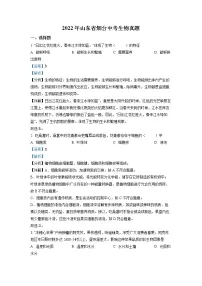 2022年山东省烟台中考真题生物卷及答案(文字版)