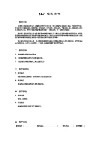 初中生物人教版 (新课标)八年级上册第七节 哺乳动物教学设计及反思