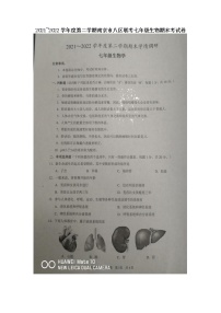 江苏省南京市八区联考2021_2022学年七年级下学期期末考生物试卷（无答案）