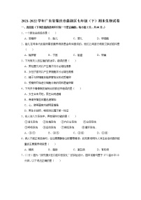 广东省肇庆市鼎湖区2021-2022学年七年级下学期期末生物试卷(word版含答案)