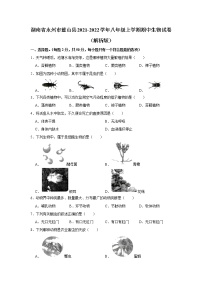 湖南省永州市蓝山县2021-2022学年八年级上学期期中生物试卷+