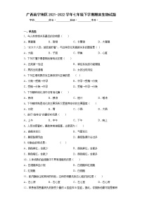 广西南宁地区2021-2022学年七年级下学期期末生物试题(含答案)