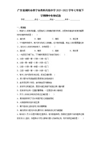 广东省揭阳市普宁市普师高级中学2021-2022学年七年级下学期期中生物试题(含答案)