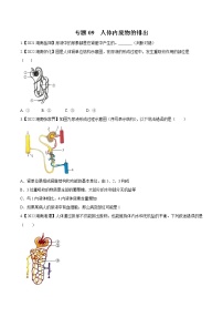 2020-2022年湖南中考生物3年真题汇编 专题09 人体内废物的排出（学生卷+教师卷）