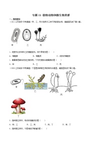 2020-2022年江苏中考生物3年真题汇编 专题09 植物动物和微生物类群（学生卷+教师卷）