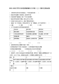 2021-2022学年江西省景德镇市八年级（上）期末生物试卷（含答案解析）