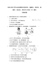 山东省潍坊市（青州市、临朐县、昌邑县、诸城市、昌乐县、寿光市）2020-2021学年七年级下学期期末考试生物试卷