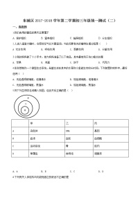 初中生物中考复习 精品解析：2018年北京市东城区九年级二模生物试题（原卷版）