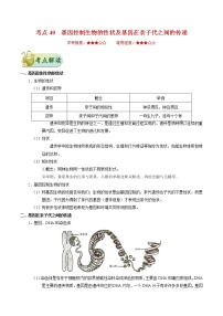 初中生物中考复习 考点40 基因控制生物的性状及基因在亲子代之间的传递-备战2021年中考生物考点一遍过