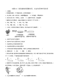 初中生物中考复习 专题0４ 绿色植物的蒸腾作用、光合作用和呼吸作用-2020年中考生物挑战压轴题（原卷版）