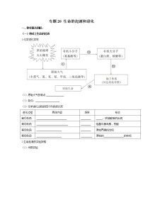 初中生物中考复习 专题20 生命的起源和进化（原卷版）