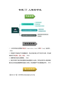 专题08 人体的呼吸——2023年中考生物必背知识点梳理+思维导图