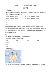 初中生物中考复习 精品解析：山东省德州市2020中考生物试题（解析版）