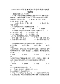 黑龙江省齐齐哈尔市依安县中心镇中学2022-2023学年七年级下学期4月月考生物试题