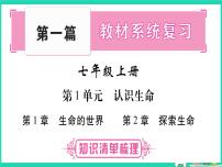 初中生物中考复习 中考生物总复习七上第1单元第1章生命的世界第2章探索生命课件