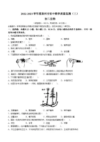 2023年福建省泉州市中考二模生物试题(含答案)